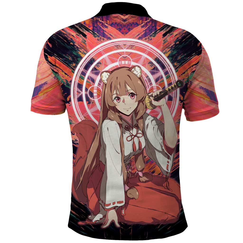 Raphtalia The Rising of the Shield Hero Polo Shirt with Magical Circle Effects and Energetic Battle Pose - The Mazicc