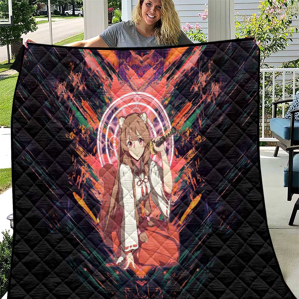 Raphtalia The Rising of the Shield Hero Quilt with Magical Circle Effects and Energetic Battle Pose - The Mazicc