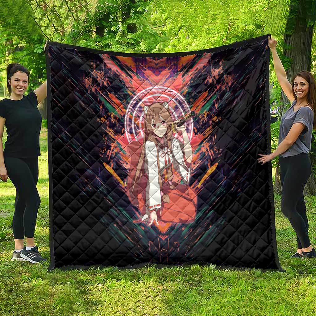 Raphtalia The Rising of the Shield Hero Quilt with Magical Circle Effects and Energetic Battle Pose - The Mazicc