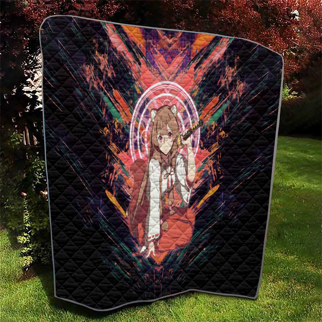 Raphtalia The Rising of the Shield Hero Quilt with Magical Circle Effects and Energetic Battle Pose - The Mazicc