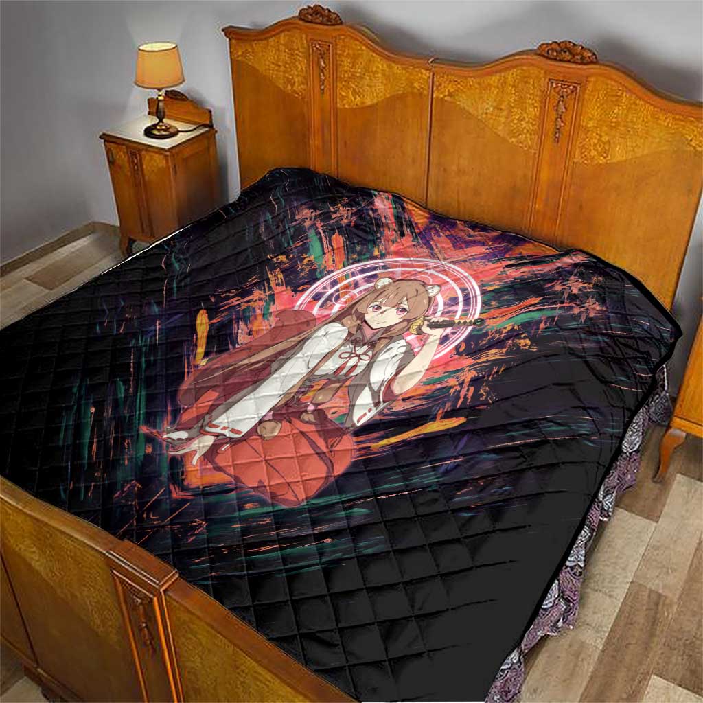 Raphtalia The Rising of the Shield Hero Quilt with Magical Circle Effects and Energetic Battle Pose - The Mazicc