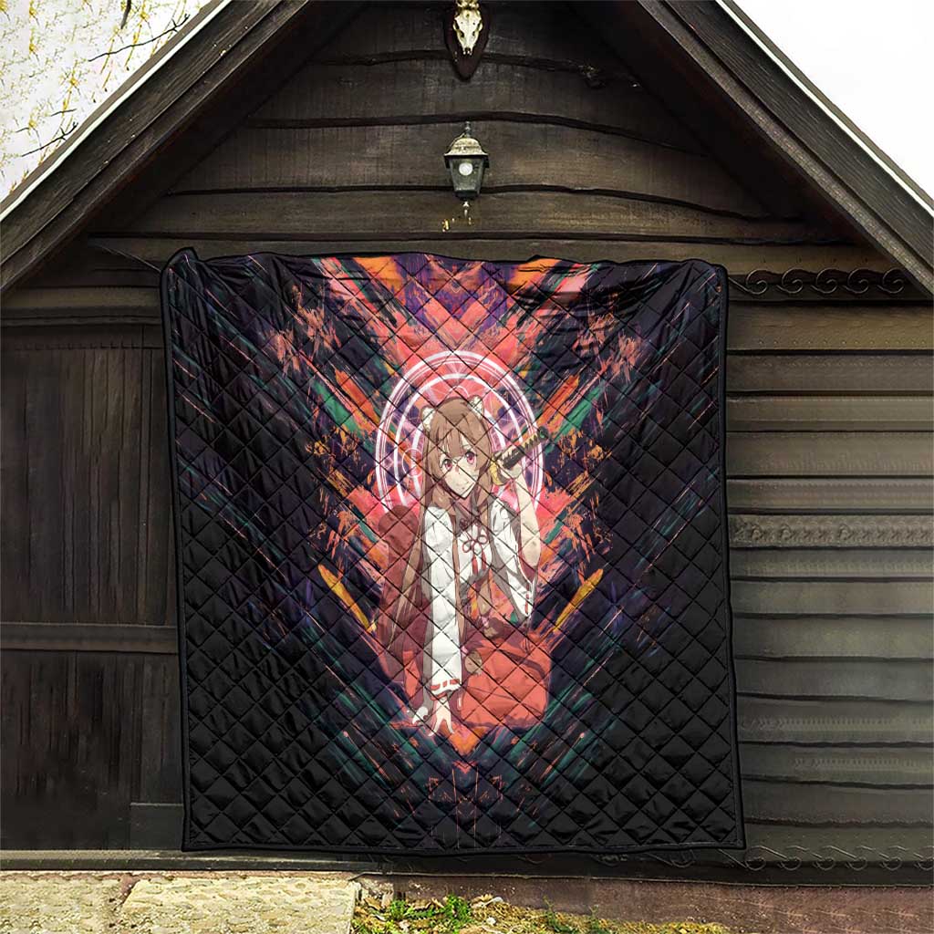 Raphtalia The Rising of the Shield Hero Quilt with Magical Circle Effects and Energetic Battle Pose - The Mazicc