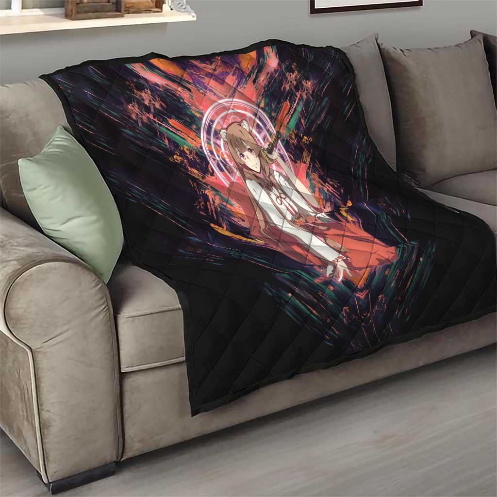 Raphtalia The Rising of the Shield Hero Quilt with Magical Circle Effects and Energetic Battle Pose - The Mazicc