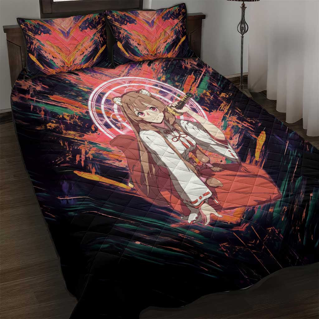 Raphtalia The Rising of the Shield Hero Quilt Bed Set with Magical Circle Effects and Energetic Battle Pose - The Mazicc