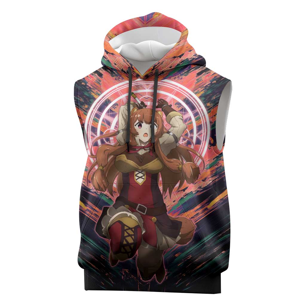 Raphtalia The Rising of the Shield Hero Sleeveless Hoodie with Magical Circle Effects and Energetic Battle Pose - The Mazicc