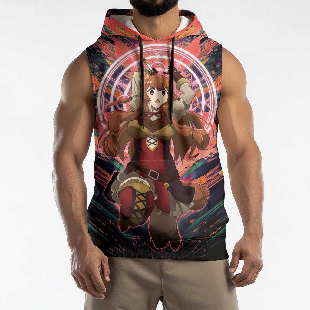 Raphtalia The Rising of the Shield Hero Sleeveless Hoodie with Magical Circle Effects and Energetic Battle Pose - The Mazicc
