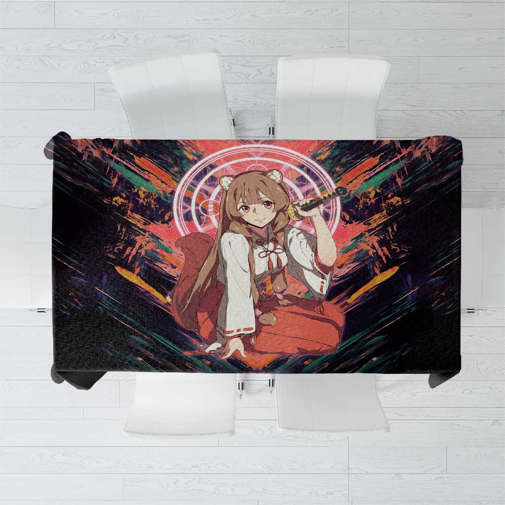 Raphtalia The Rising of the Shield Hero Tablecloth with Magical Circle Effects and Energetic Battle Pose - The Mazicc