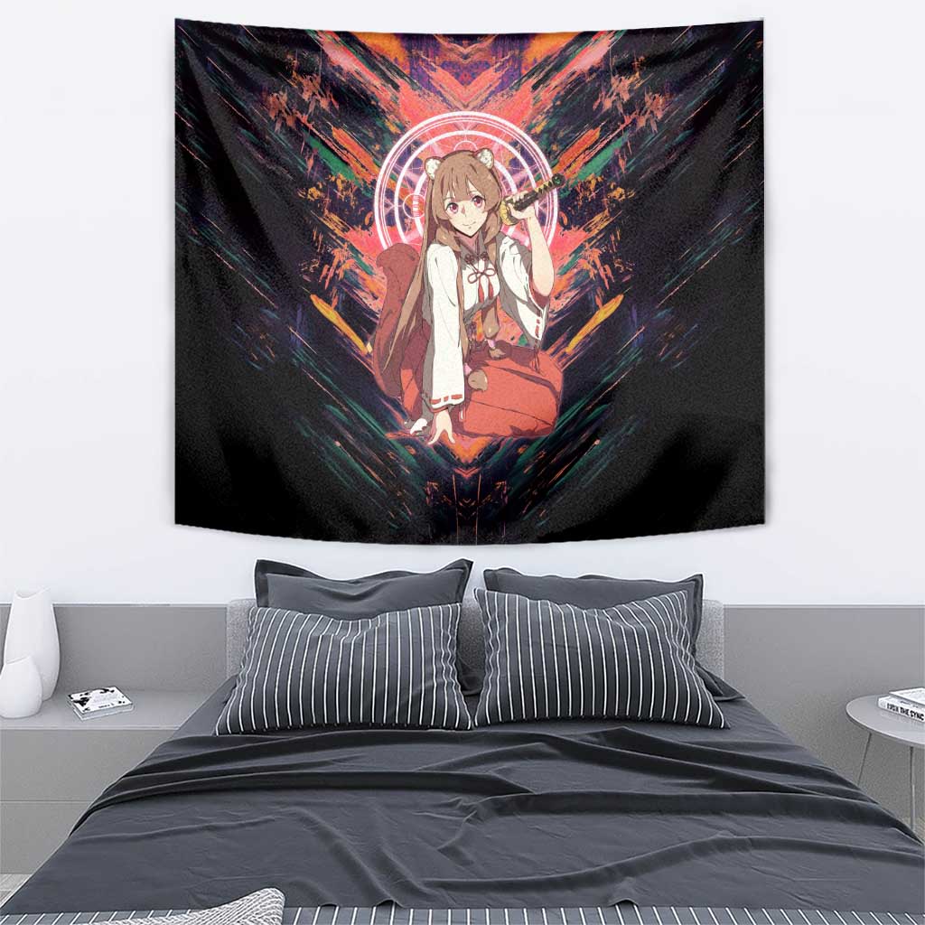Raphtalia The Rising of the Shield Hero Tapestry with Magical Circle Effects and Energetic Battle Pose - The Mazicc