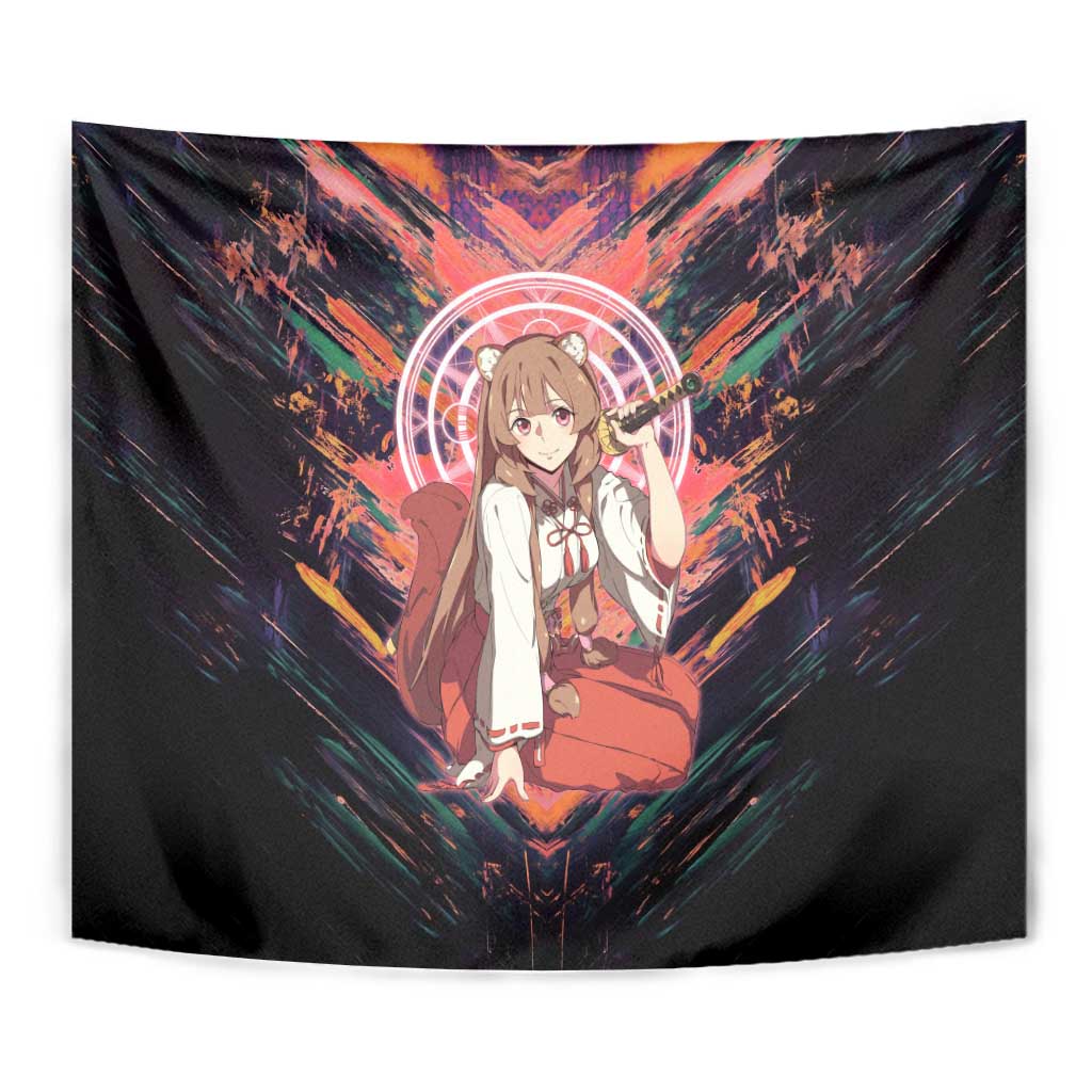 Raphtalia The Rising of the Shield Hero Tapestry with Magical Circle Effects and Energetic Battle Pose - The Mazicc