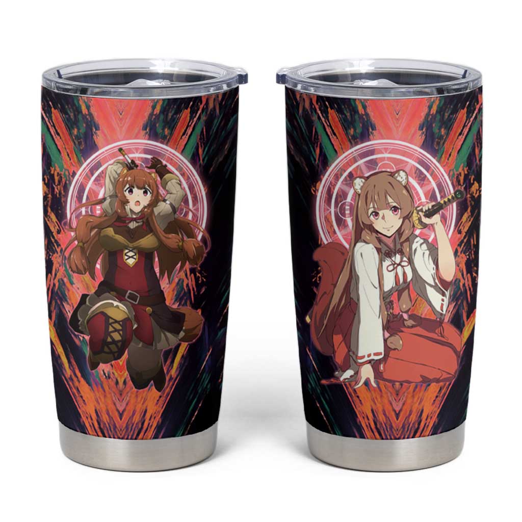 Raphtalia The Rising of the Shield Hero Tumbler Cup with Magical Circle Effects and Energetic Battle Pose - The Mazicc