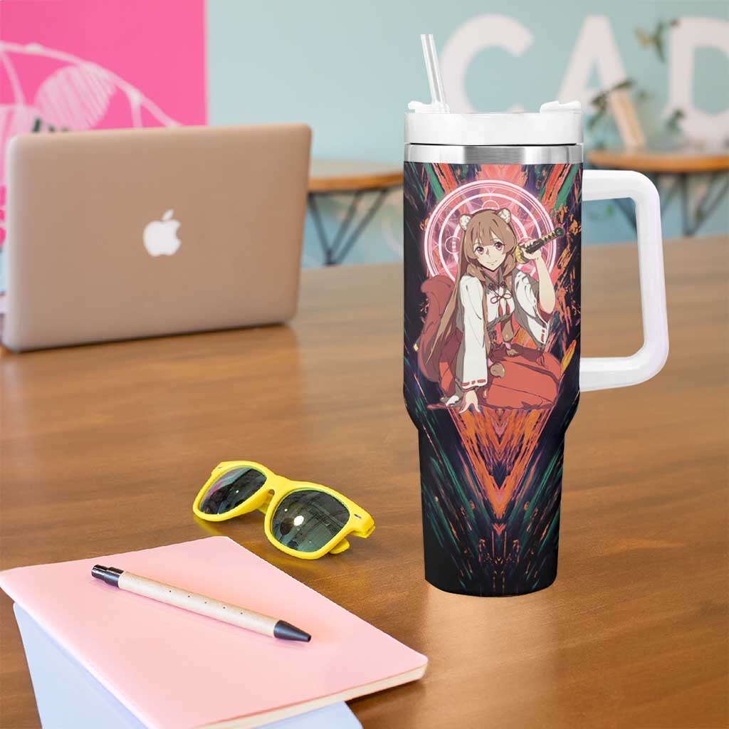Raphtalia The Rising of the Shield Hero Tumbler With Handle with Magical Circle Effects and Energetic Battle Pose - The Mazicc