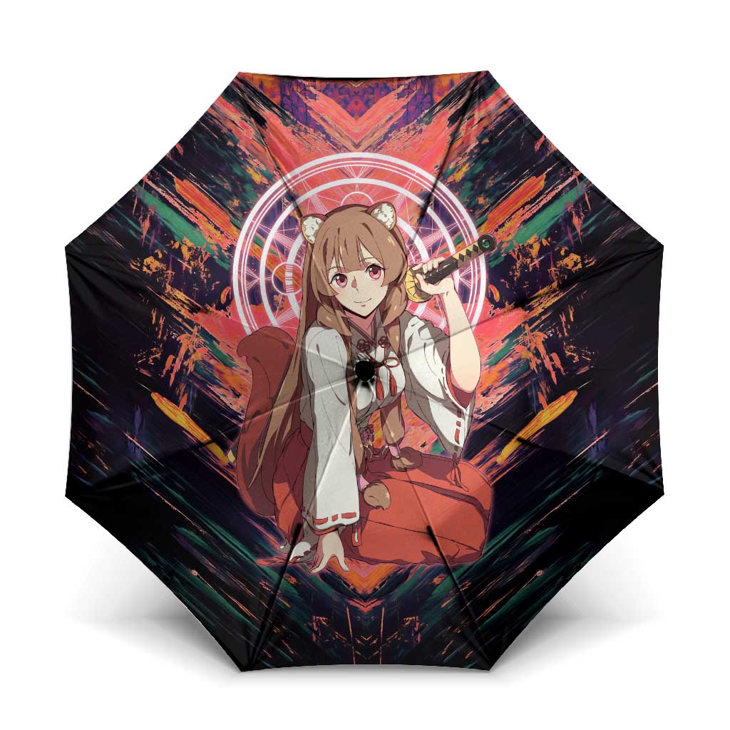 Raphtalia The Rising of the Shield Hero Umbrella with Magical Circle Effects and Energetic Battle Pose - The Mazicc