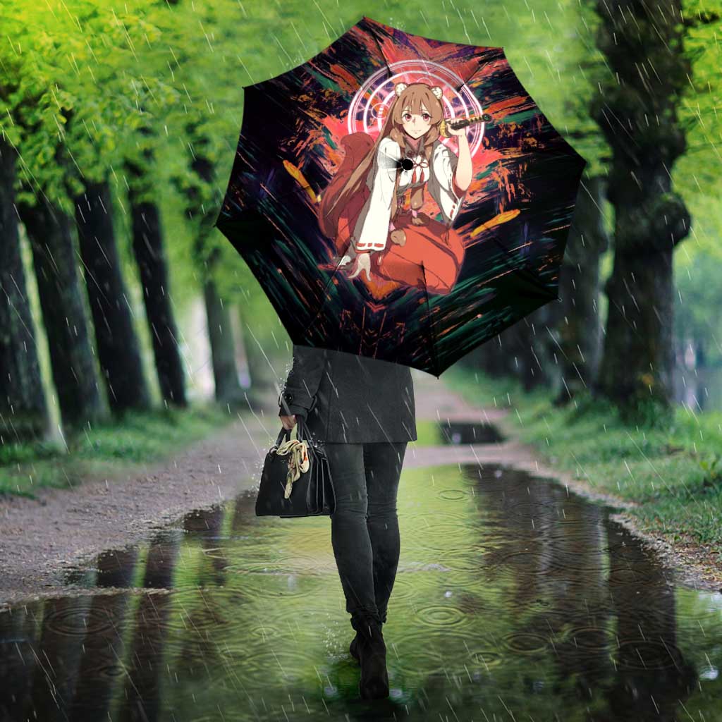 Raphtalia The Rising of the Shield Hero Umbrella with Magical Circle Effects and Energetic Battle Pose - The Mazicc