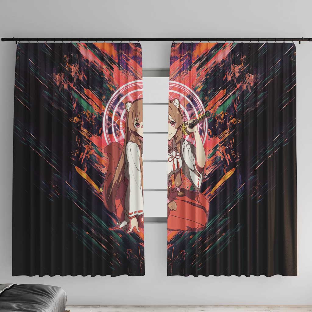 Raphtalia The Rising of the Shield Hero Window Curtain with Magical Circle Effects and Energetic Battle Pose - The Mazicc