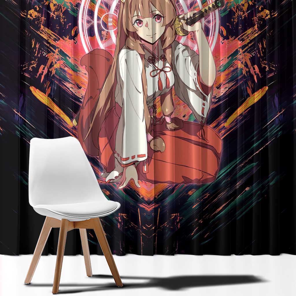 Raphtalia The Rising of the Shield Hero Window Curtain with Magical Circle Effects and Energetic Battle Pose - The Mazicc