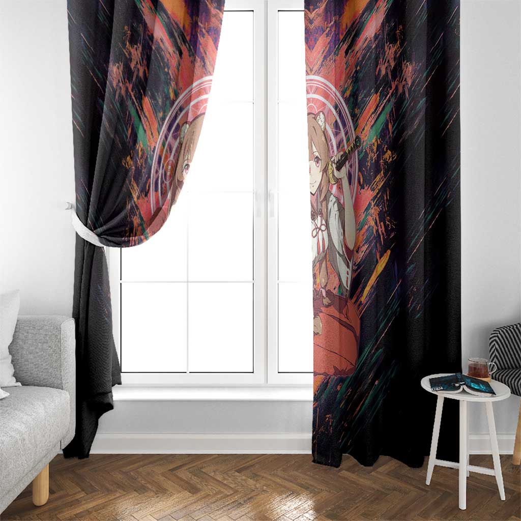 Raphtalia The Rising of the Shield Hero Window Curtain with Magical Circle Effects and Energetic Battle Pose - The Mazicc