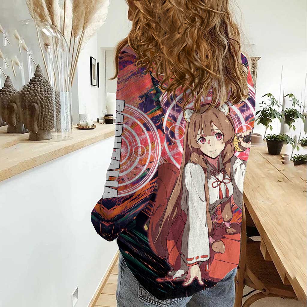 Raphtalia The Rising of the Shield Hero Women Casual Shirt with Magical Circle Effects and Energetic Battle Pose - The Mazicc