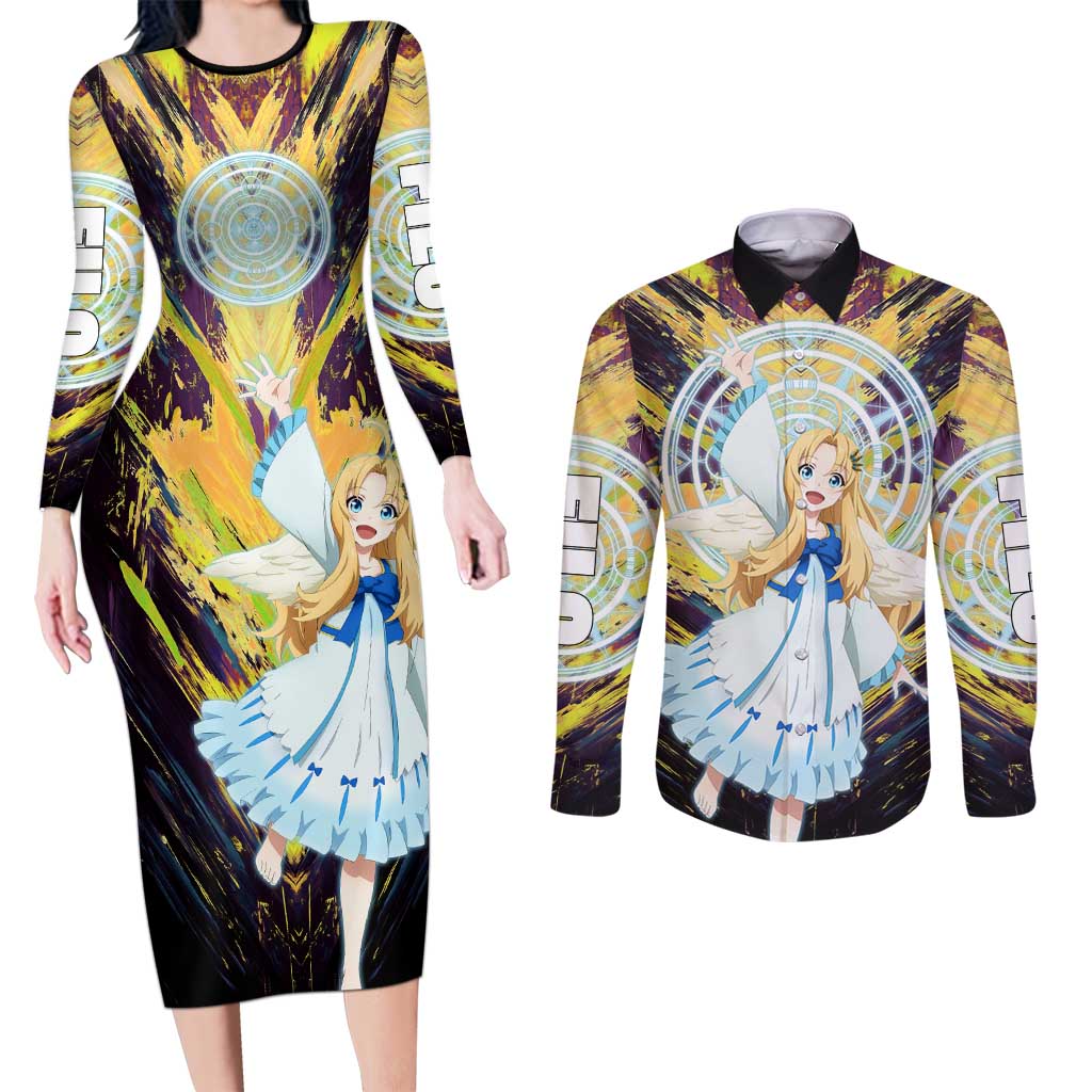 Filo The Rising of the Shield Hero Couples Matching Long Sleeve Bodycon Dress and Long Sleeve Button Shirt with Magical Aura and Dual Form Design - The Mazicc