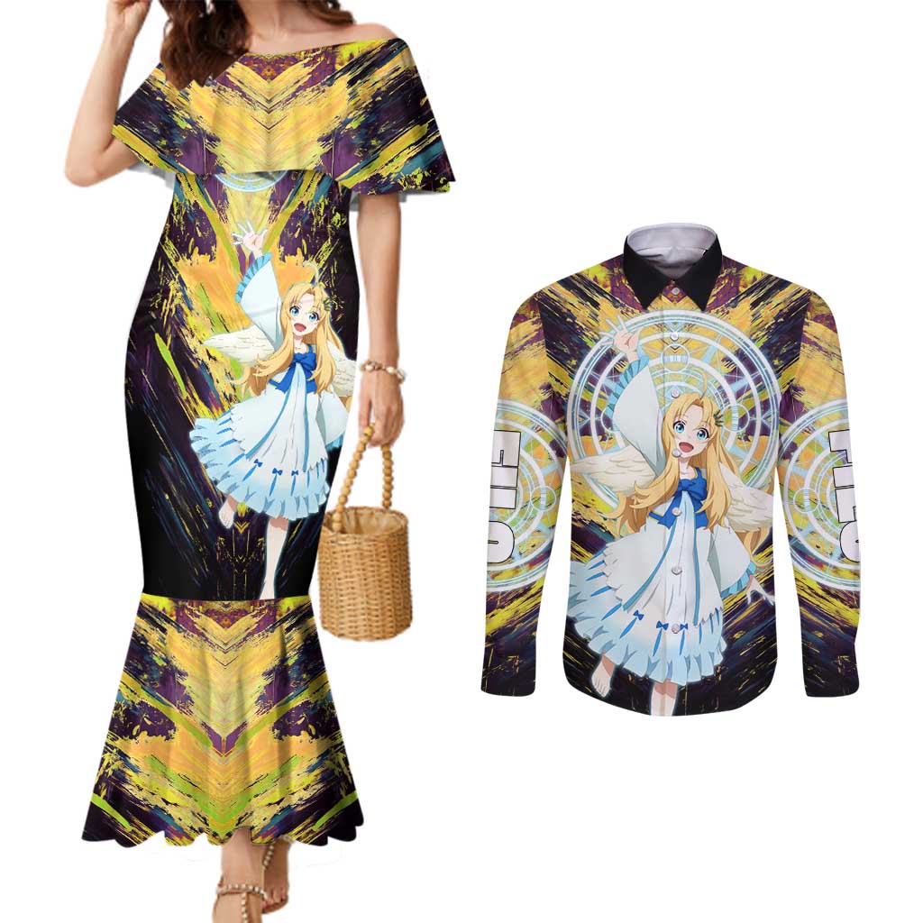 Filo The Rising of the Shield Hero Couples Matching Mermaid Dress and Long Sleeve Button Shirt with Magical Aura and Dual Form Design - The Mazicc