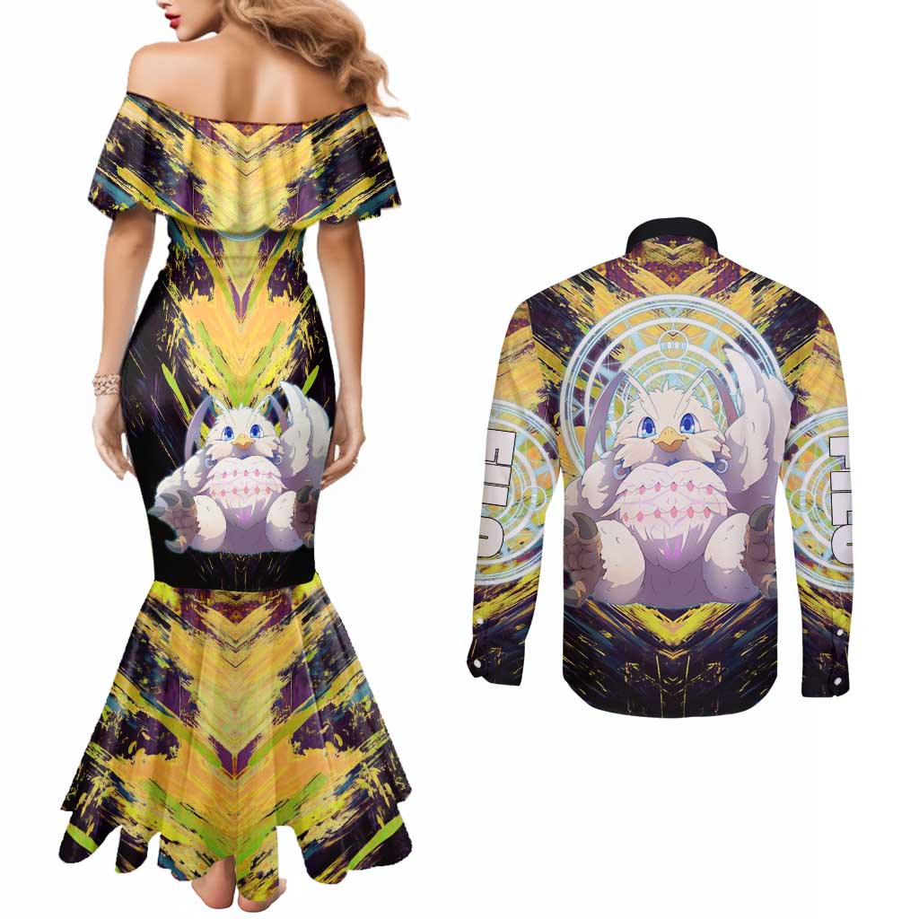 Filo The Rising of the Shield Hero Couples Matching Mermaid Dress and Long Sleeve Button Shirt with Magical Aura and Dual Form Design - The Mazicc