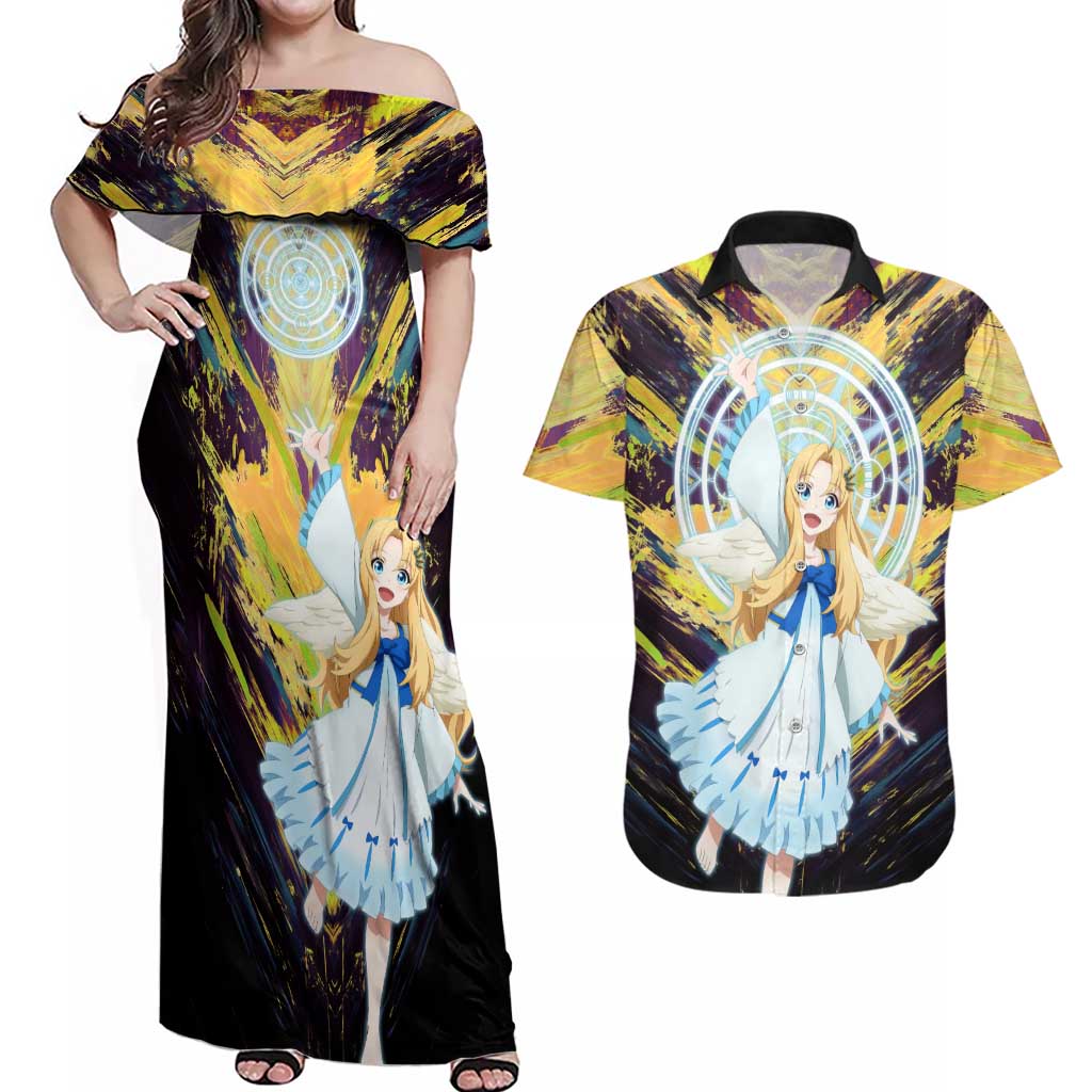 Filo The Rising of the Shield Hero Couples Matching Off Shoulder Maxi Dress and Hawaiian Shirt with Magical Aura and Dual Form Design - The Mazicc