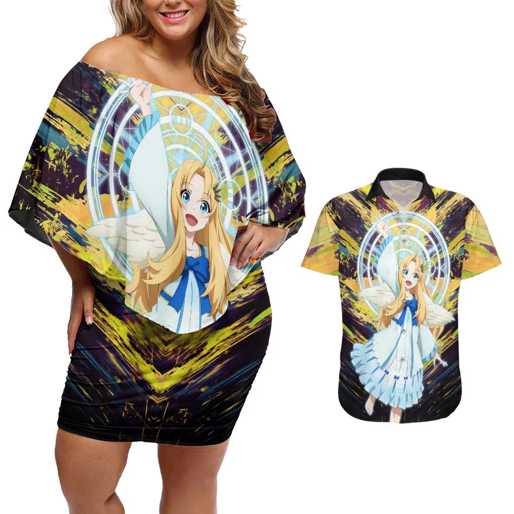 Filo The Rising of the Shield Hero Couples Matching Off Shoulder Short Dress and Hawaiian Shirt with Magical Aura and Dual Form Design - The Mazicc