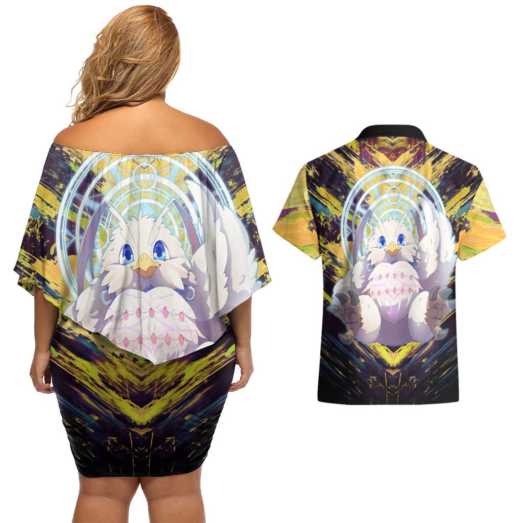 Filo The Rising of the Shield Hero Couples Matching Off Shoulder Short Dress and Hawaiian Shirt with Magical Aura and Dual Form Design - The Mazicc