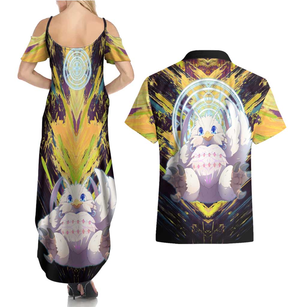 Filo The Rising of the Shield Hero Couples Matching Summer Maxi Dress and Hawaiian Shirt with Magical Aura and Dual Form Design - The Mazicc