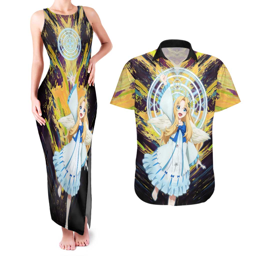 Filo The Rising of the Shield Hero Couples Matching Tank Maxi Dress and Hawaiian Shirt with Magical Aura and Dual Form Design - The Mazicc