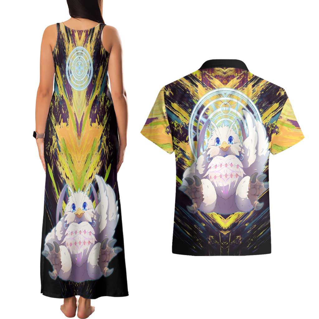 Filo The Rising of the Shield Hero Couples Matching Tank Maxi Dress and Hawaiian Shirt with Magical Aura and Dual Form Design - The Mazicc