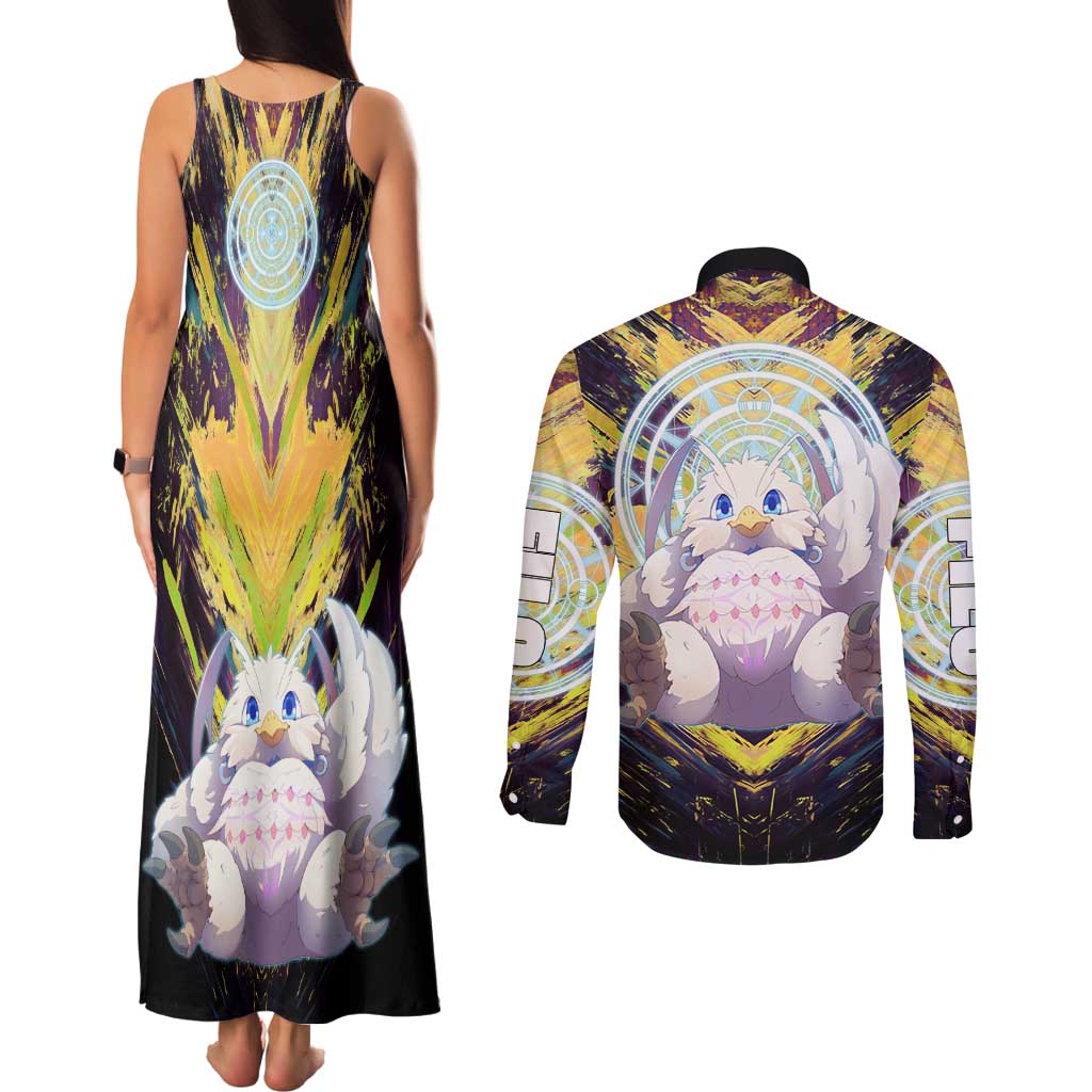 Filo The Rising of the Shield Hero Couples Matching Tank Maxi Dress and Long Sleeve Button Shirt with Magical Aura and Dual Form Design - The Mazicc