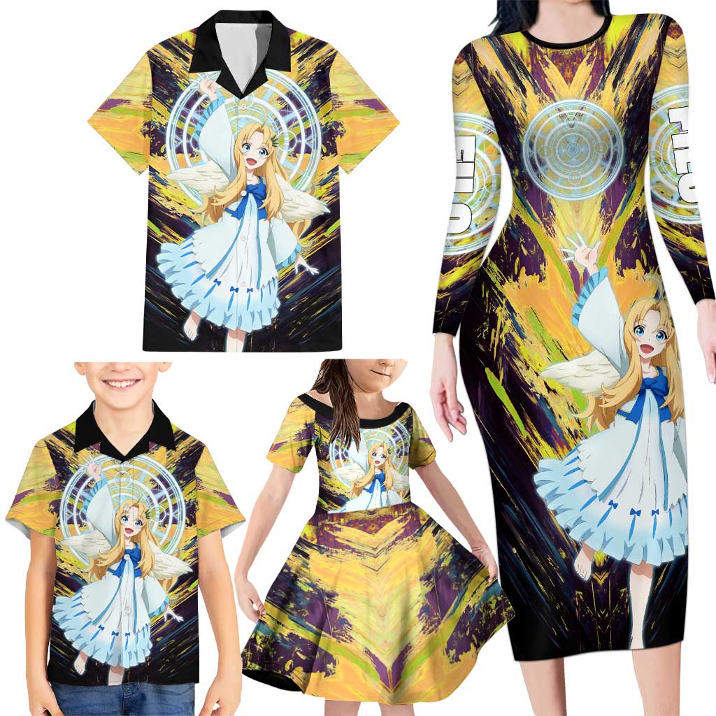 Filo The Rising of the Shield Hero Family Matching Long Sleeve Bodycon Dress and Hawaiian Shirt with Magical Aura and Dual Form Design