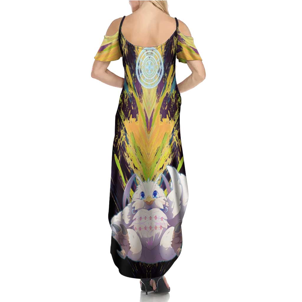 Filo The Rising of the Shield Hero Family Matching Summer Maxi Dress and Hawaiian Shirt with Magical Aura and Dual Form Design