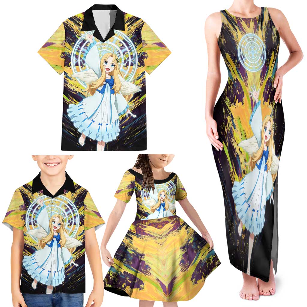 Filo The Rising of the Shield Hero Family Matching Tank Maxi Dress and Hawaiian Shirt with Magical Aura and Dual Form Design