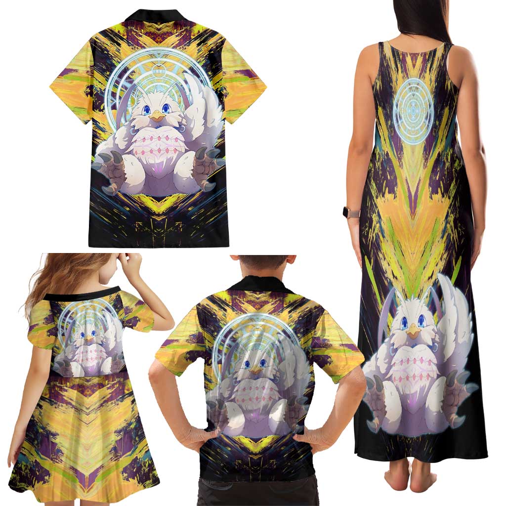 Filo The Rising of the Shield Hero Family Matching Tank Maxi Dress and Hawaiian Shirt with Magical Aura and Dual Form Design