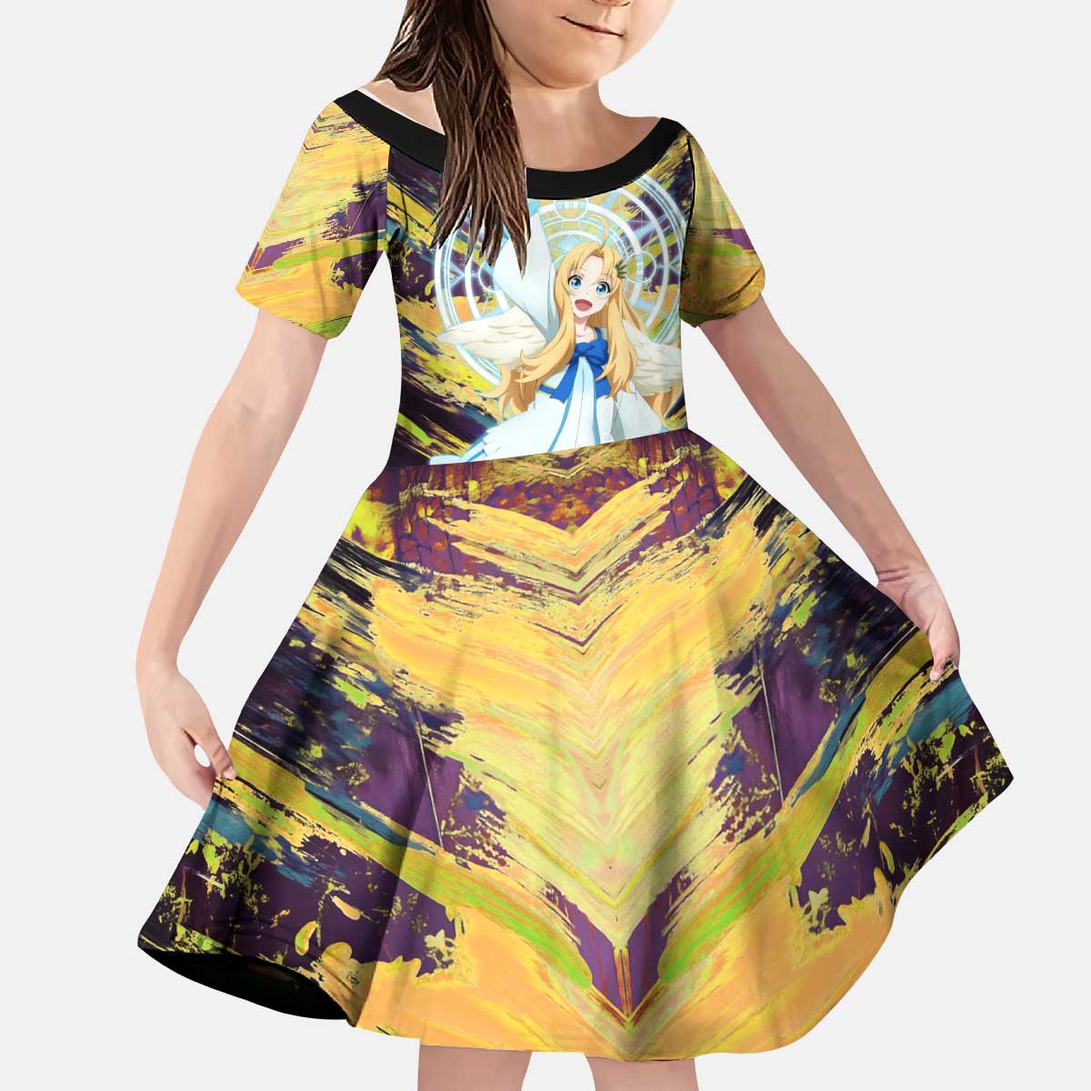 Filo The Rising of the Shield Hero Kid Short Sleeve Dress with Magical Aura and Dual Form Design - The Mazicc
