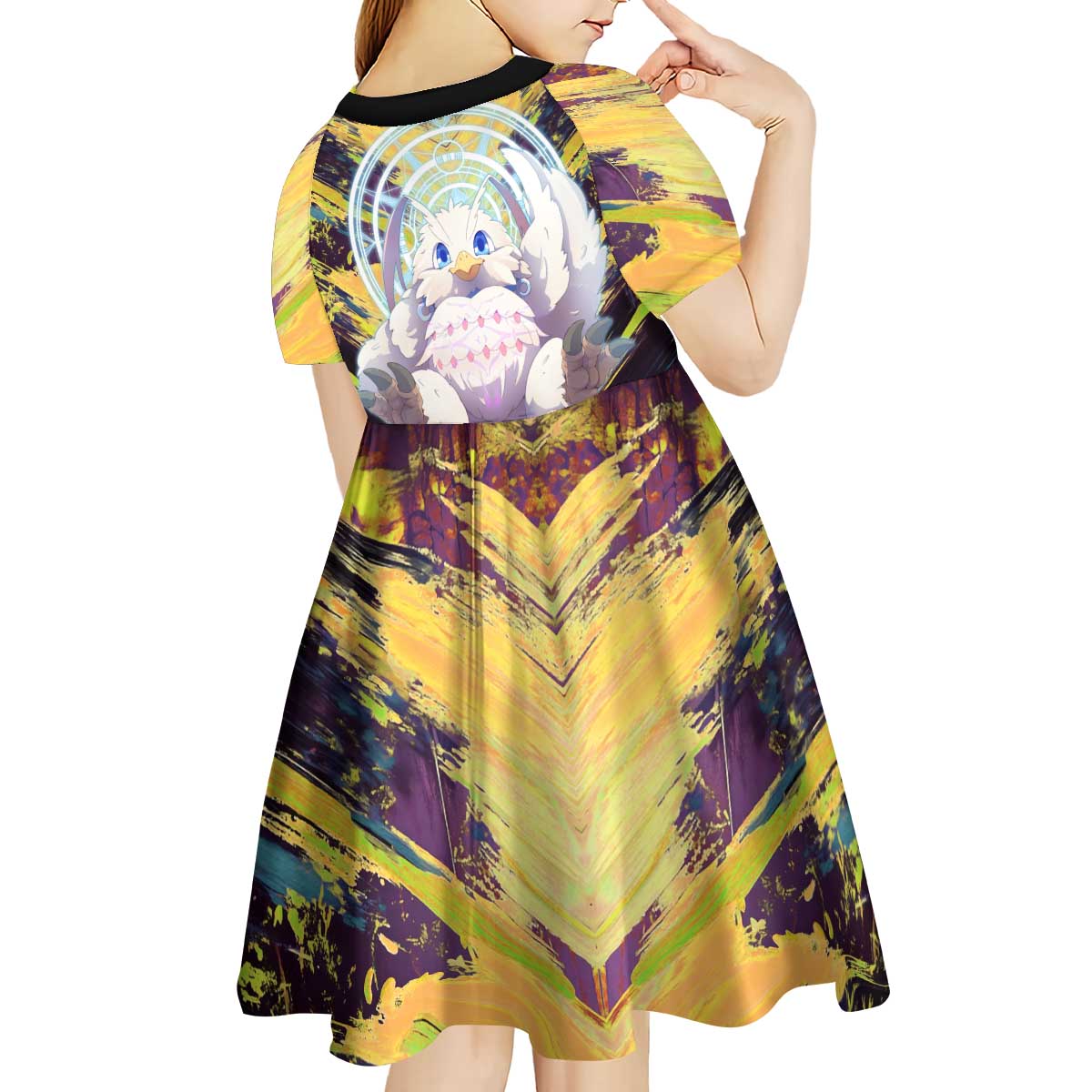 Filo The Rising of the Shield Hero Kid Short Sleeve Dress with Magical Aura and Dual Form Design - The Mazicc