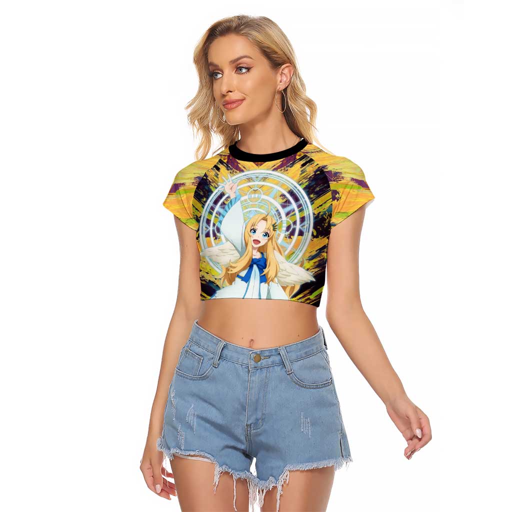 Filo The Rising of the Shield Hero Raglan Cropped T Shirt with Magical Aura and Dual Form Design - The Mazicc