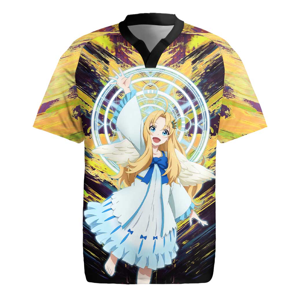 Filo The Rising of the Shield Hero Rugby Jersey with Magical Aura and Dual Form Design - The Mazicc