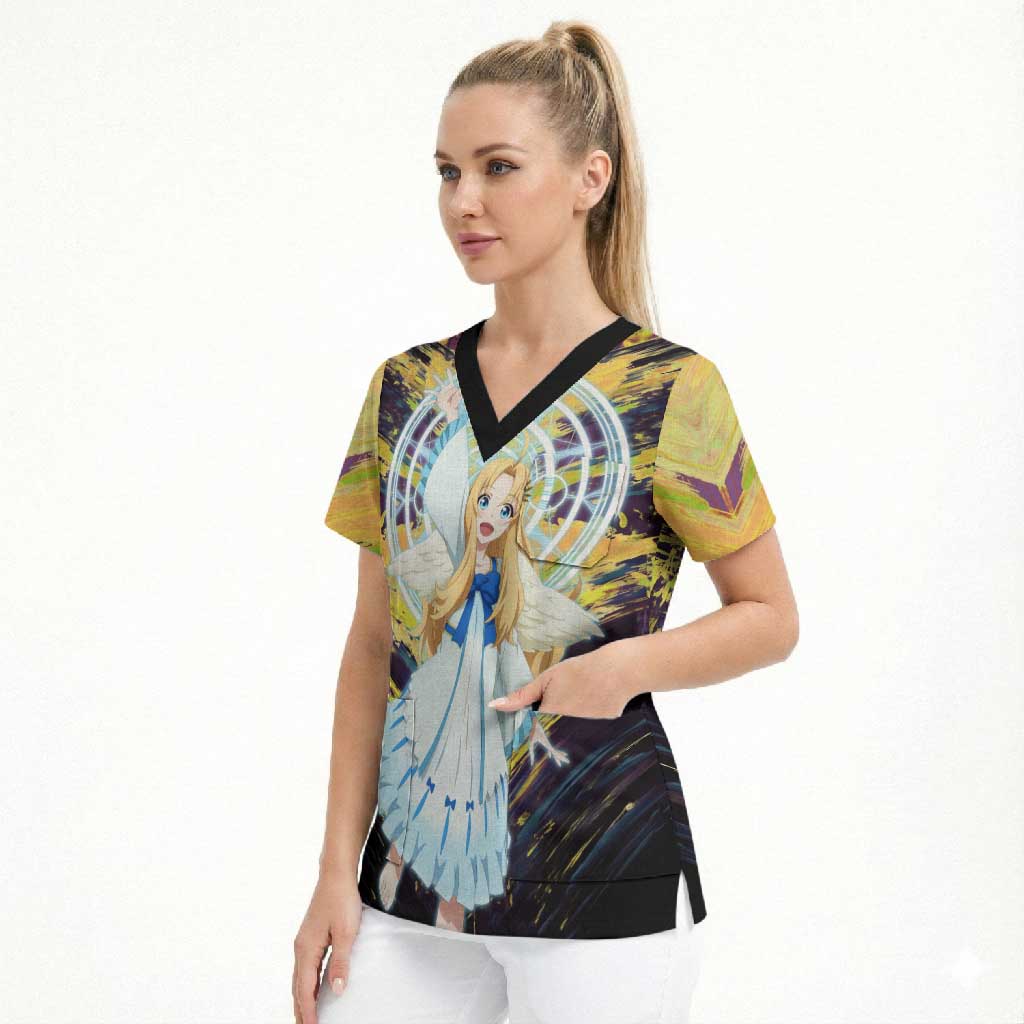 Filo The Rising of the Shield Hero Scrub Top with Magical Aura and Dual Form Design - The Mazicc