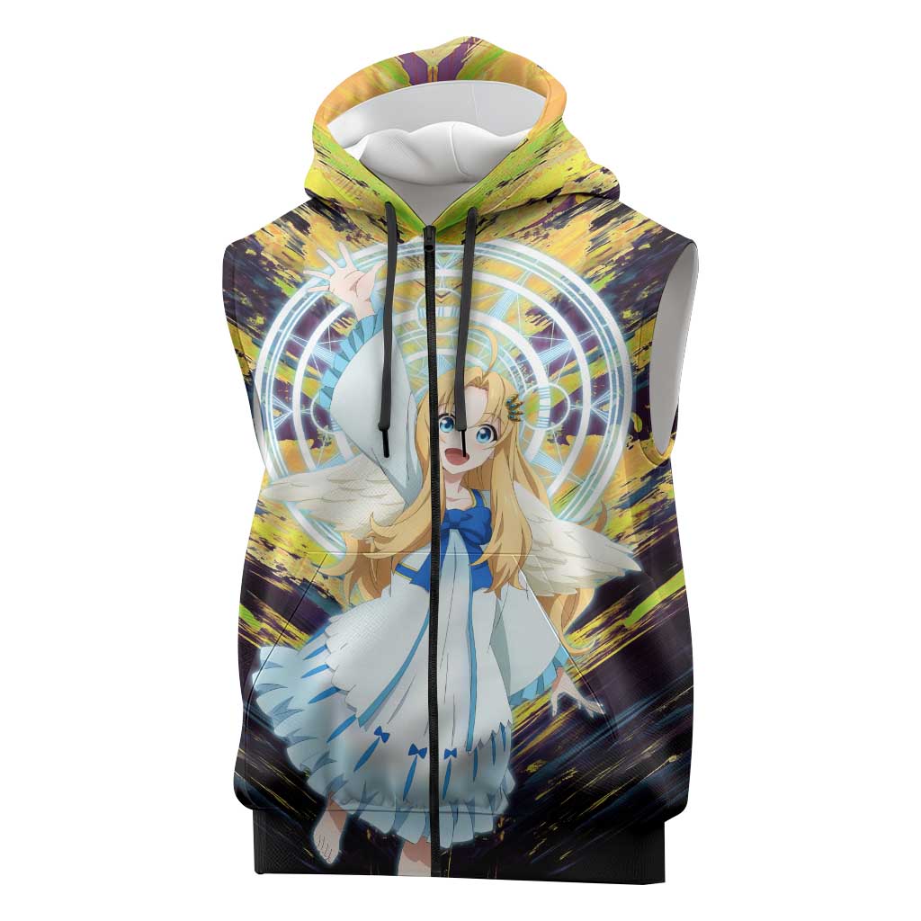 Filo The Rising of the Shield Hero Sleeveless Zip Hoodie with Magical Aura and Dual Form Design - The Mazicc