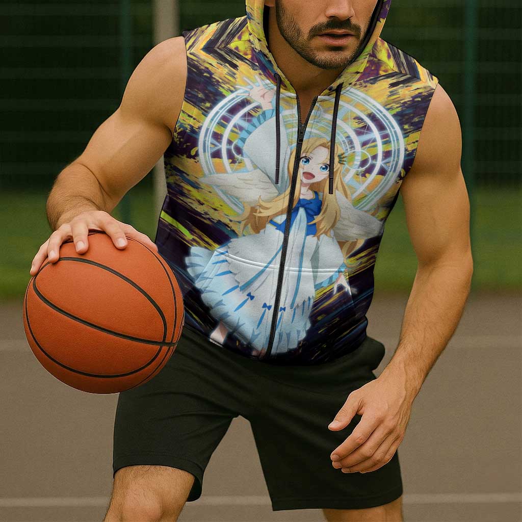 Filo The Rising of the Shield Hero Sleeveless Zip Hoodie with Magical Aura and Dual Form Design - The Mazicc