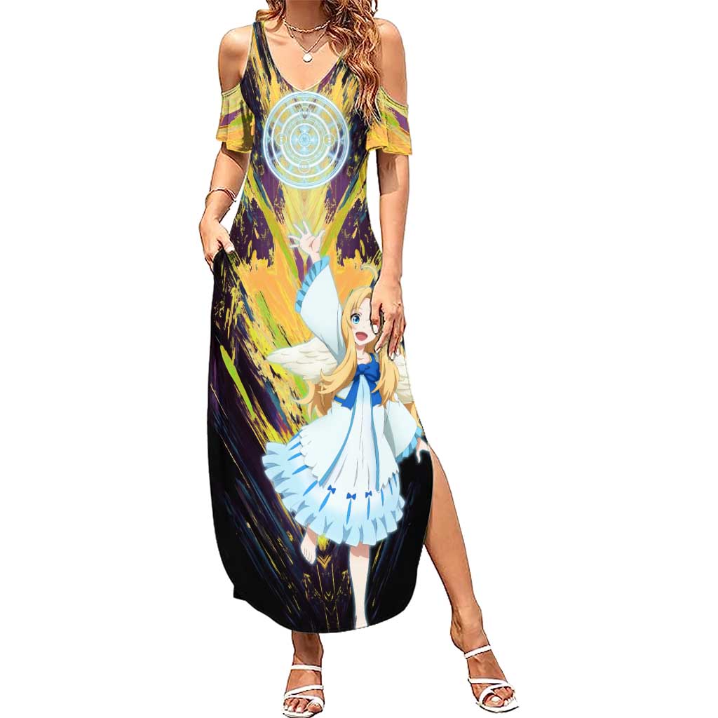 Filo The Rising of the Shield Hero Summer Maxi Dress with Magical Aura and Dual Form Design - The Mazicc