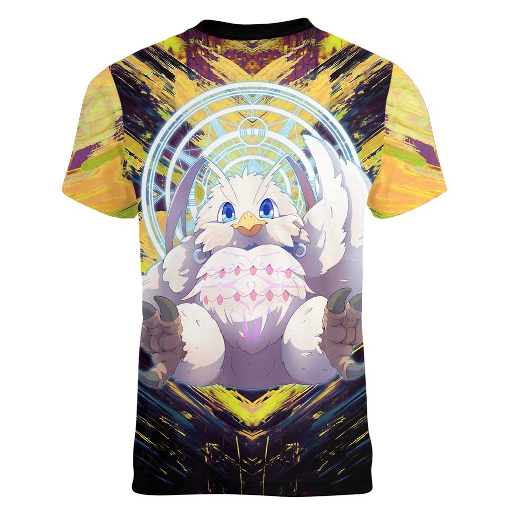 Filo The Rising of the Shield Hero Women V-Neck T-Shirt with Magical Aura and Dual Form Design - The Mazicc