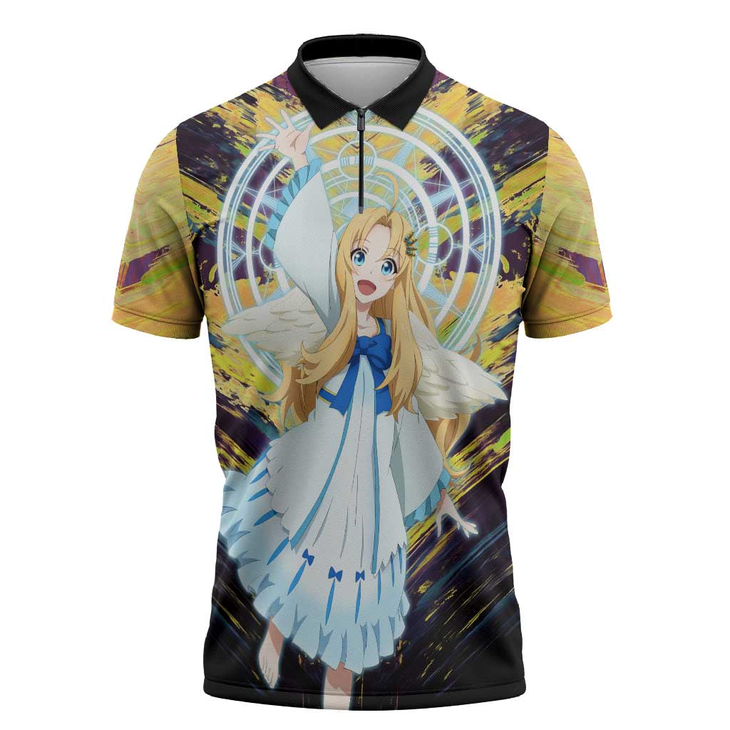 Filo The Rising of the Shield Hero Zipper Polo Shirt with Magical Aura and Dual Form Design - The Mazicc