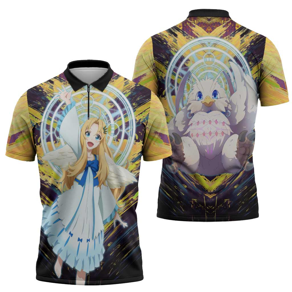Filo The Rising of the Shield Hero Zipper Polo Shirt with Magical Aura and Dual Form Design - The Mazicc