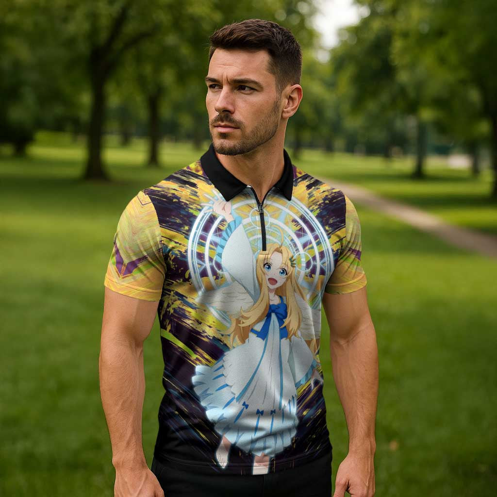 Filo The Rising of the Shield Hero Zipper Polo Shirt with Magical Aura and Dual Form Design - The Mazicc