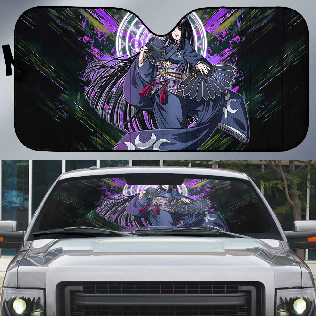 Glass The Rising of the Shield Hero Auto Sun Shade with Elegant Battle Kimono and Spirit Energy Circle Design - The Mazicc
