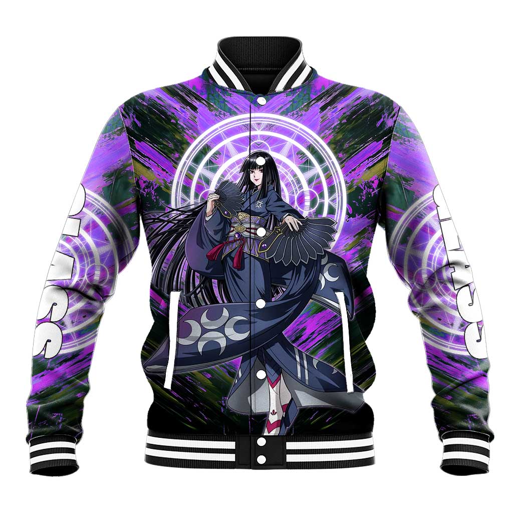 Glass The Rising of the Shield Hero Baseball Jacket with Elegant Battle Kimono and Spirit Energy Circle Design - The Mazicc