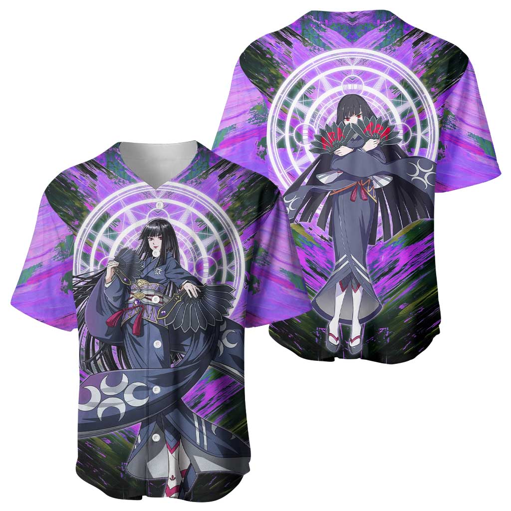 Glass The Rising of the Shield Hero Baseball Jersey with Elegant Battle Kimono and Spirit Energy Circle Design - The Mazicc